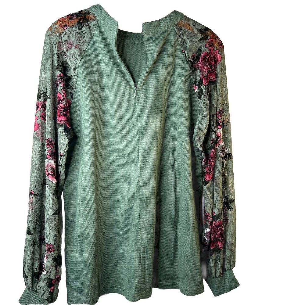 MIHOLL Women Green Long Sleeve Blouse L - Picture 2 of 7